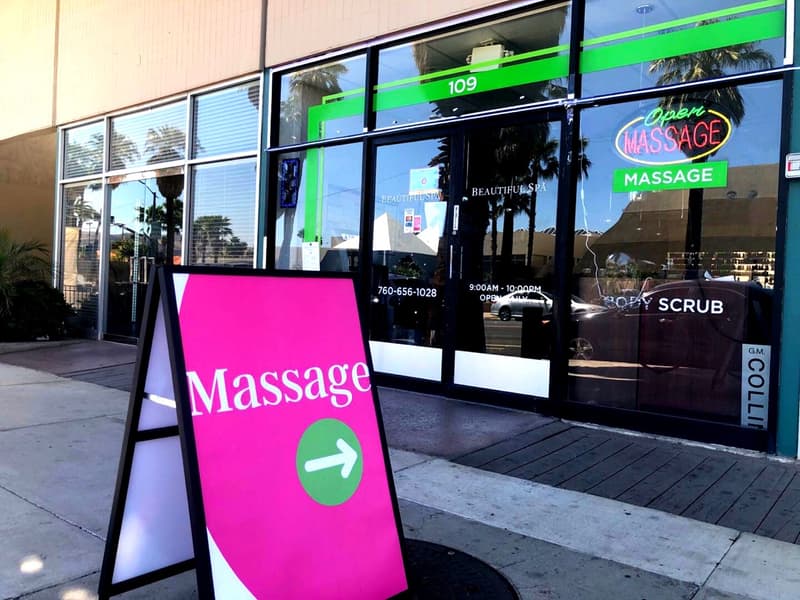 Beautiful Spa storefront on S Indian Canyon Dr, downtown Palm Springs